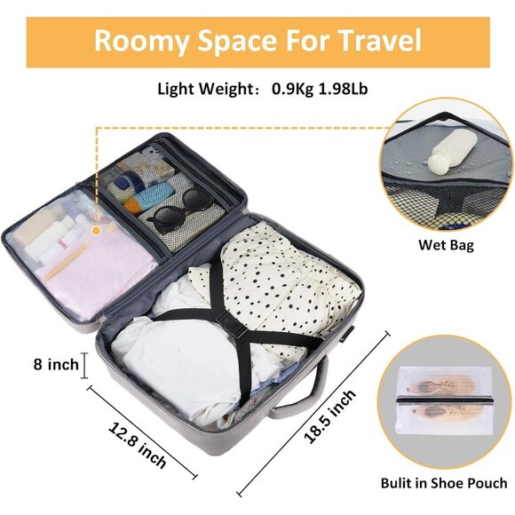 Travel Dark Brown Backpack for Women Carry On Laptop Bag USB Port TSA Pouch - Picture 4 of 9